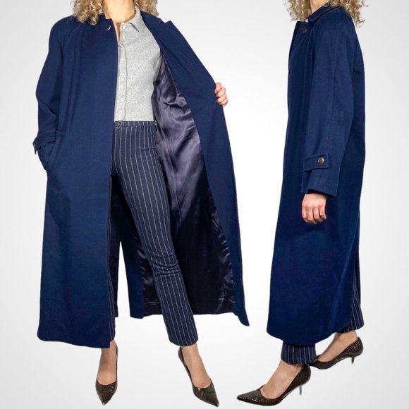 Vintage 80's Evan Picone Wool Trench Coat - Picture 3 of 4